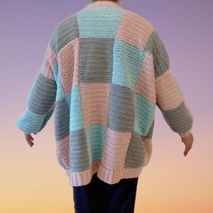 Patchwork Cardigan Cute Crochet Pattern PDF Digital, one size fits all image 6