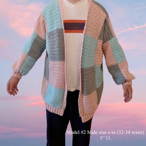 Patchwork Cardigan Cute Crochet Pattern PDF Digital, one size fits all image 5