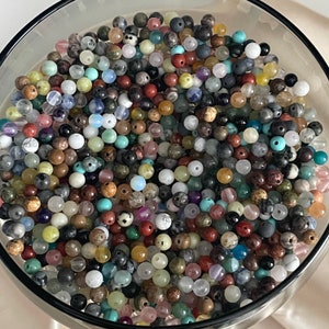 DIY 4 mm gemstone beads healing stones mix gemstone beads rose quartz tiger eye citrine amethyst obsidian rock crystal smoky quartz 50/100/200 image 5