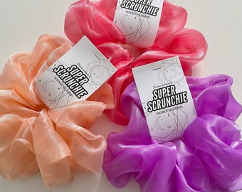 XXL Super Scrunchie Oversized handmade groß Satin Silk Organza Geschenkidee Haarband Haargummi Grunge Haaraccessoire Haarreif Haarschmuck