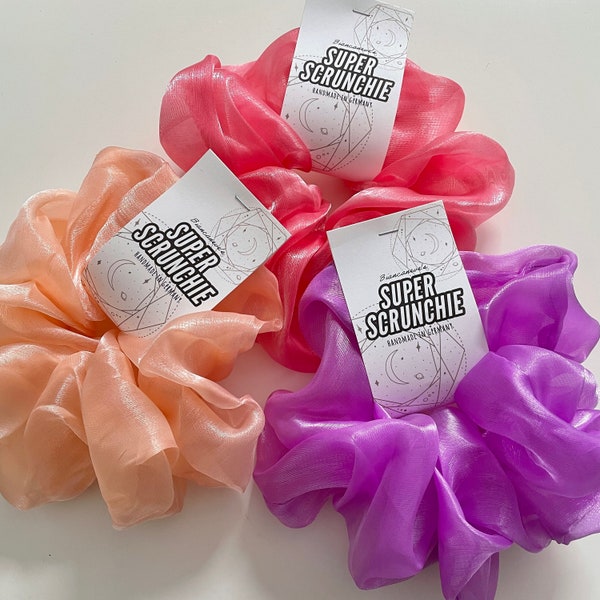 XXL Super Scrunchie Oversized handmade large Satin Silk Organza gift idea hairband hair tie grunge hair accessory headband hair jewelry