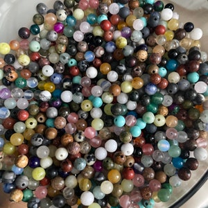 DIY 4 mm gemstone beads healing stones mix gemstone beads rose quartz tiger eye citrine amethyst obsidian rock crystal smoky quartz 50/100/200 image 4