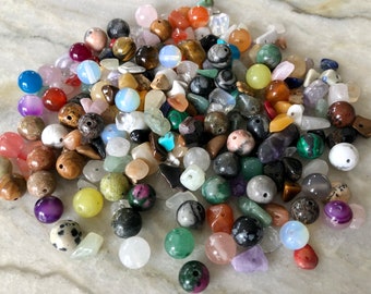 DIY Gemstone Crystal Beads Mixture Turquoise Rose Quartz Tiger Eye Aventurine Moonstone Amethyst Chips Nuggets approx. 50/100/200 pieces