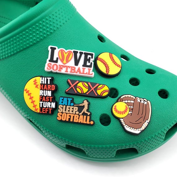 Softball Shoe Charms | Softball Charm Set - Etsy