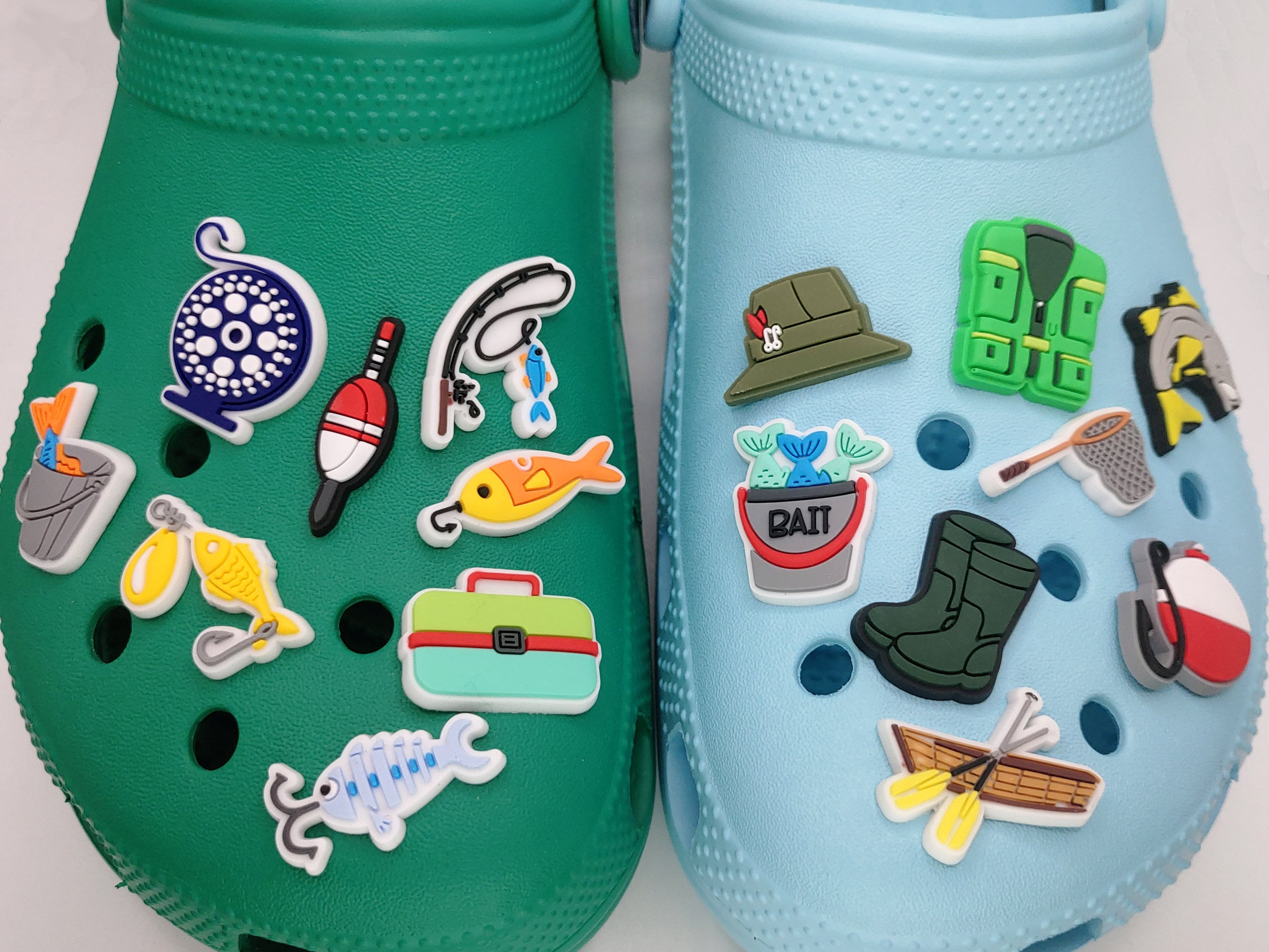 Fishing Croc Charms , Fish Shoe Jibbitz , Let's Go Fishing , Men