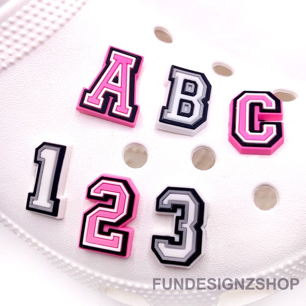 Numbers and Letters Shoe Charms for Clogs or Crafts