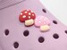 Mushroom Shoe Charms Pink and Red 