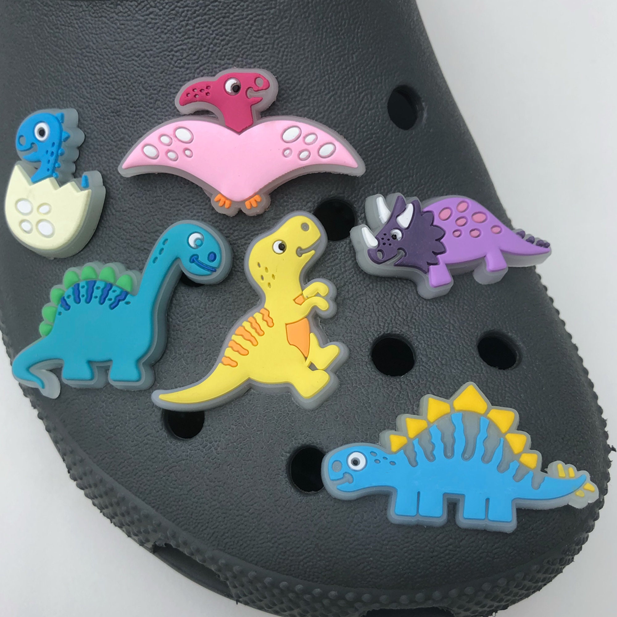 cusimax 12PCS Cartoon Dinosaur Shoe Charms Shoe Accessories for Croc Charms  Bracelet Decoration