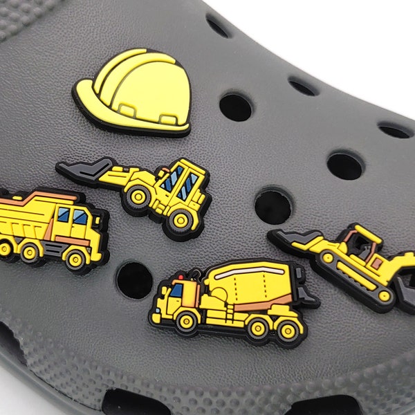 Construction Vehicle Shoe Charms | Dump Truck | Hard Hat | Cement Mixer