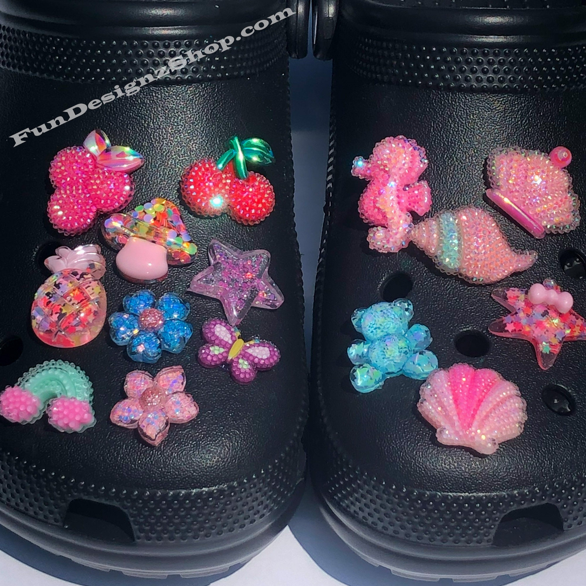 Pink Croc Clog Shoe Charms - Pink Croc Charms - Pink Shoe Charms - Pink Shoe Accessories