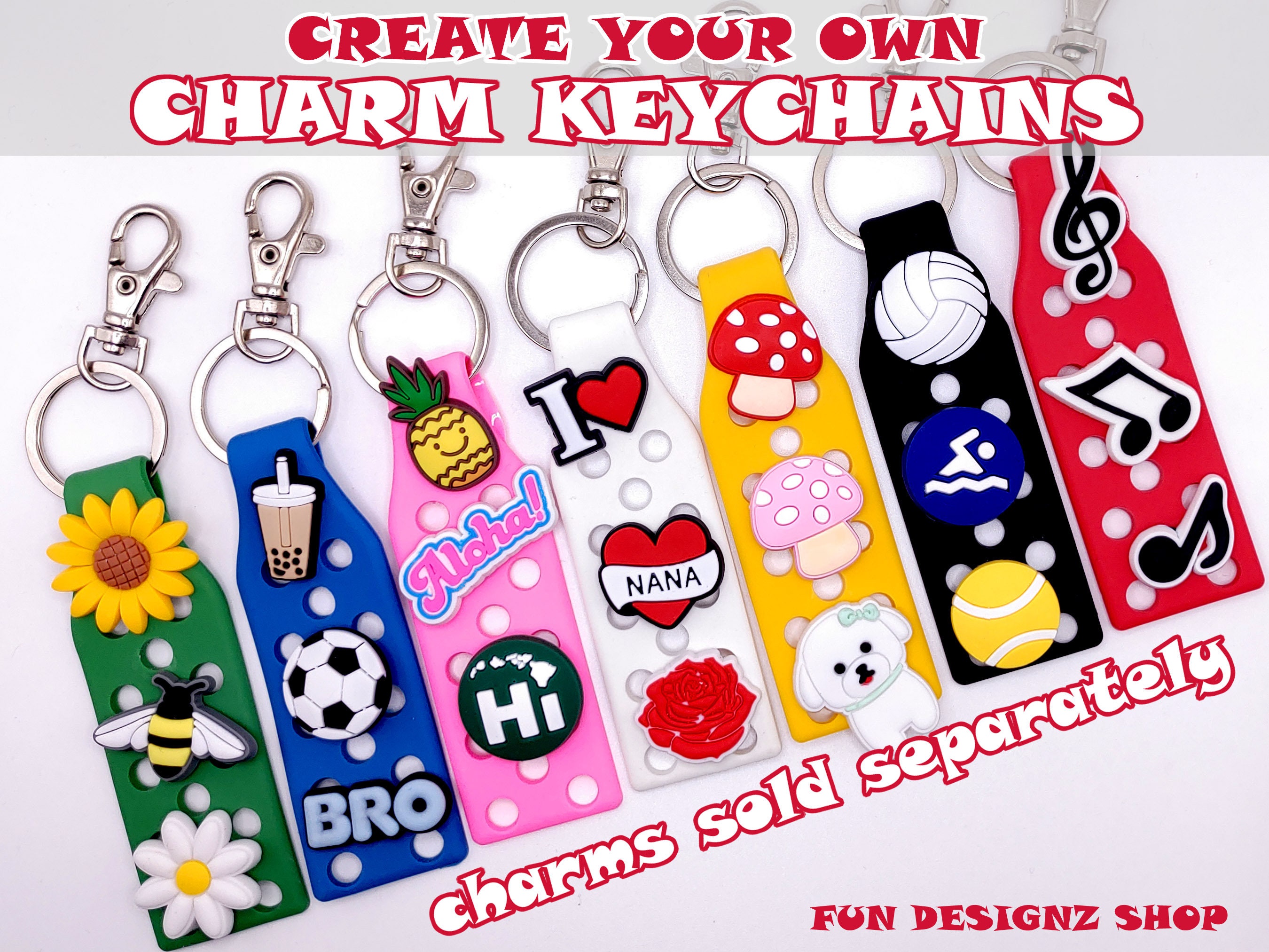 Wholesale Keychains for Shoe Charms - 80 Keychains only for your store -  Faire