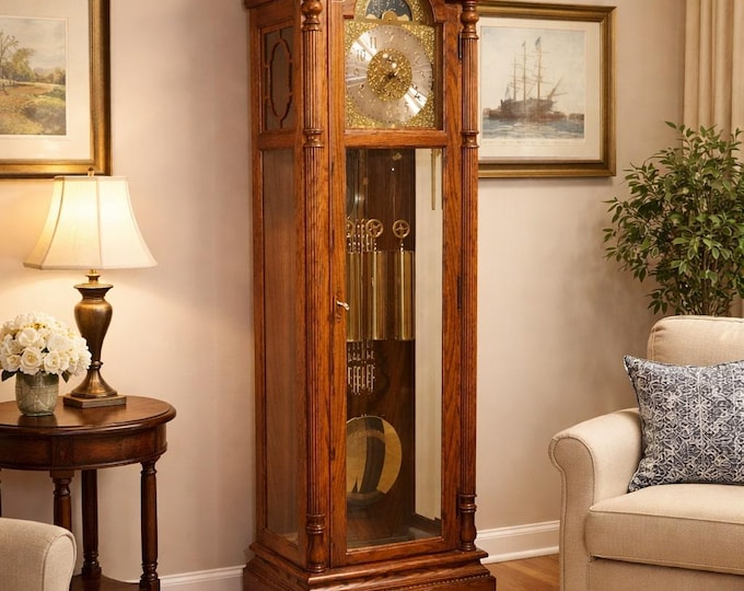 Howard Miller Oak Grandfather Clock With Kieninger Triple Chime ...