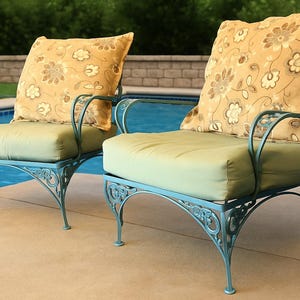 Russell Woodard &quot;Chantilly&quot; Collection: Two Mid-Century Wrought Iron Chairs