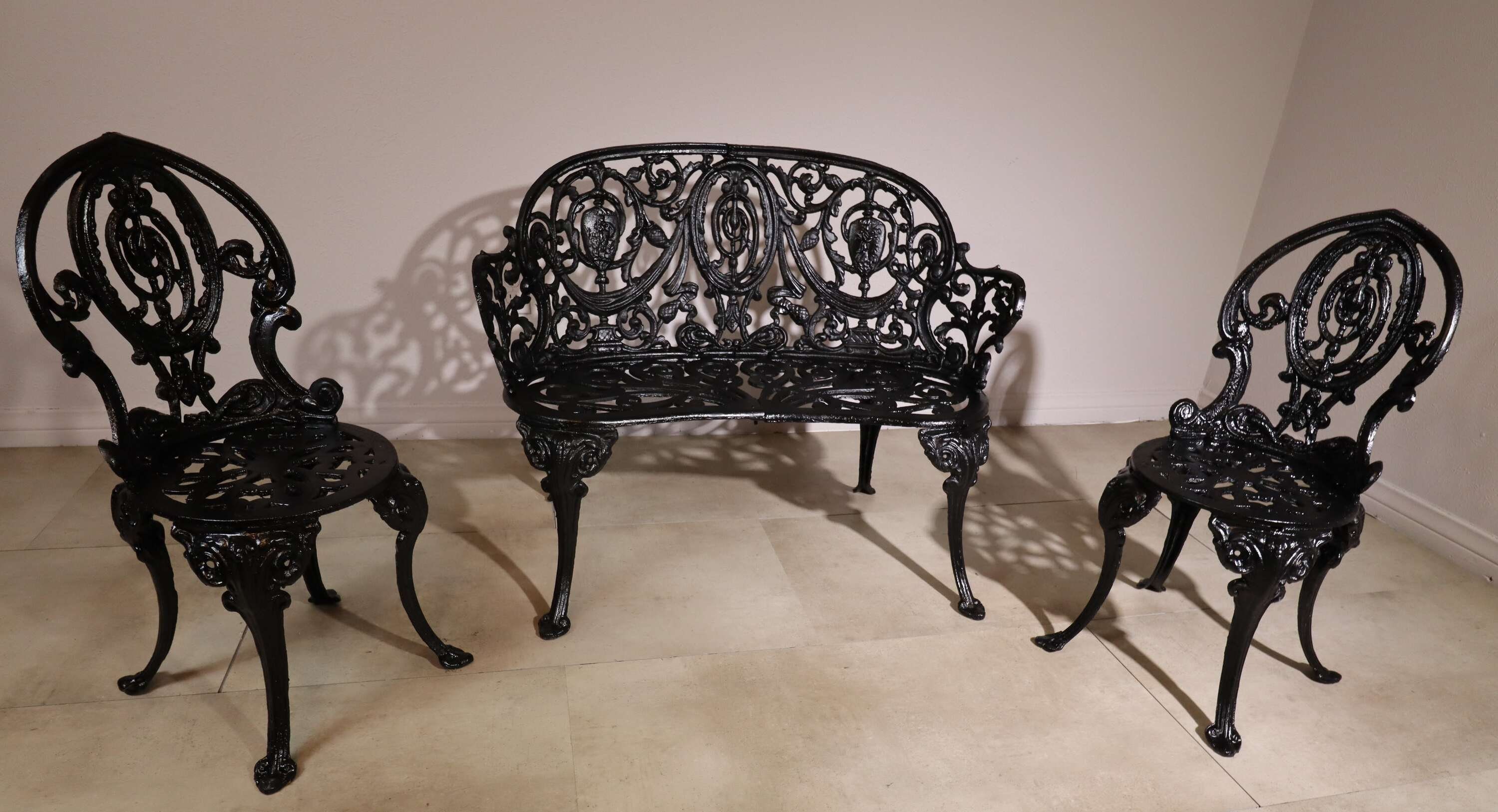 French Baroque Cast Iron Garden Set Etsy