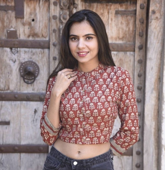 cropped cotton blouse