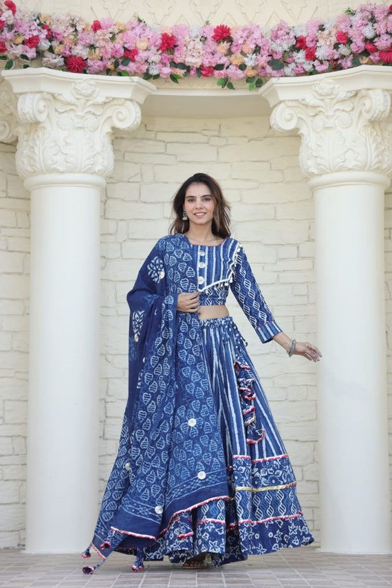 Ghagra Garba Lehenga Set for Navratri. Indian Skirt Set Pure