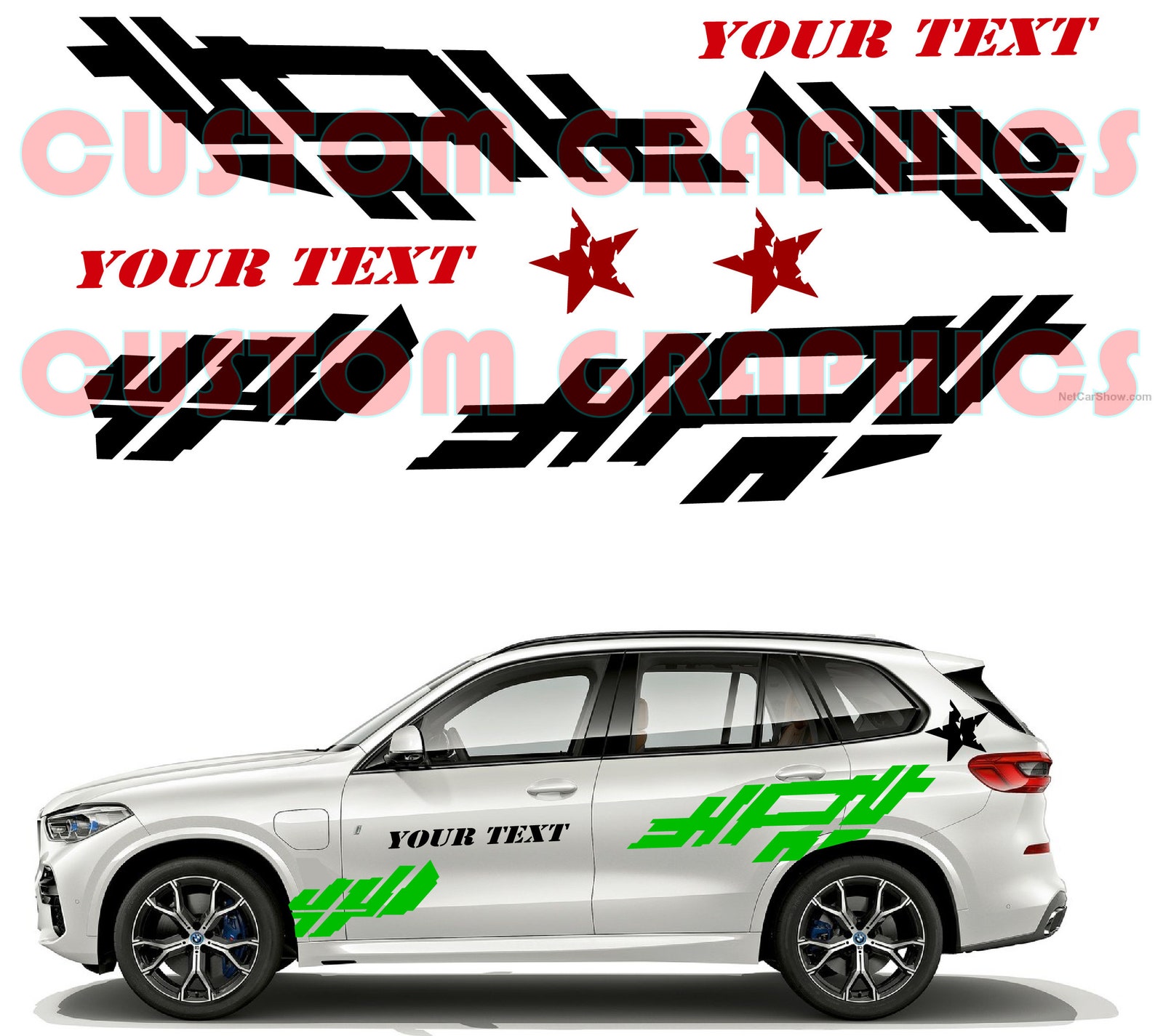 2 Color NEW Design Side Door Vinyl Decal Graphic Sticker Kit Etsy