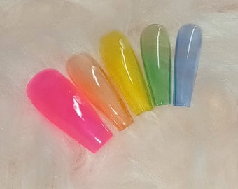 RAINBOW JELLIES Press On Nails