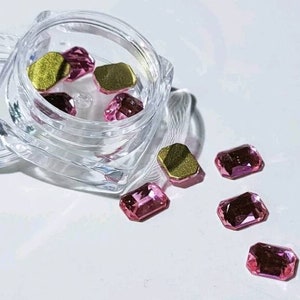 Pink Squared Rhinestones