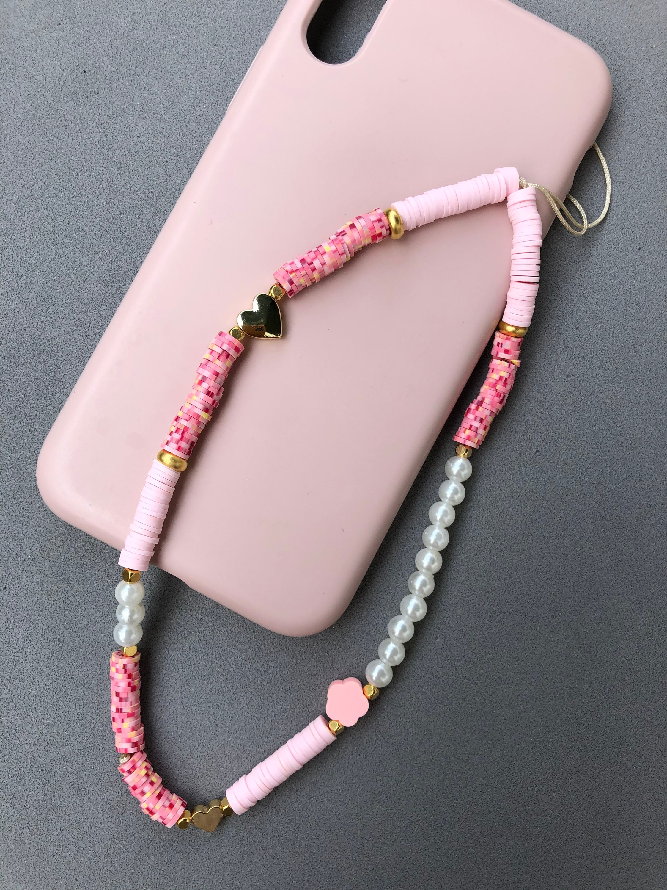 Phone Charm Pink Phone Strap Gift for her Phone accessory Etsy