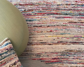 Kaala Multi Chindi Rag Rug with Black Tassel