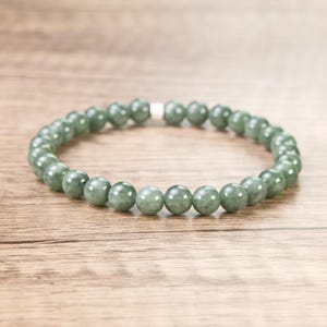 Burmese Jadeite Bracelet 6.8mm Solid Opaque Beads 7.5” Wrist Limited Edition Natural Jade Jewelry Gift