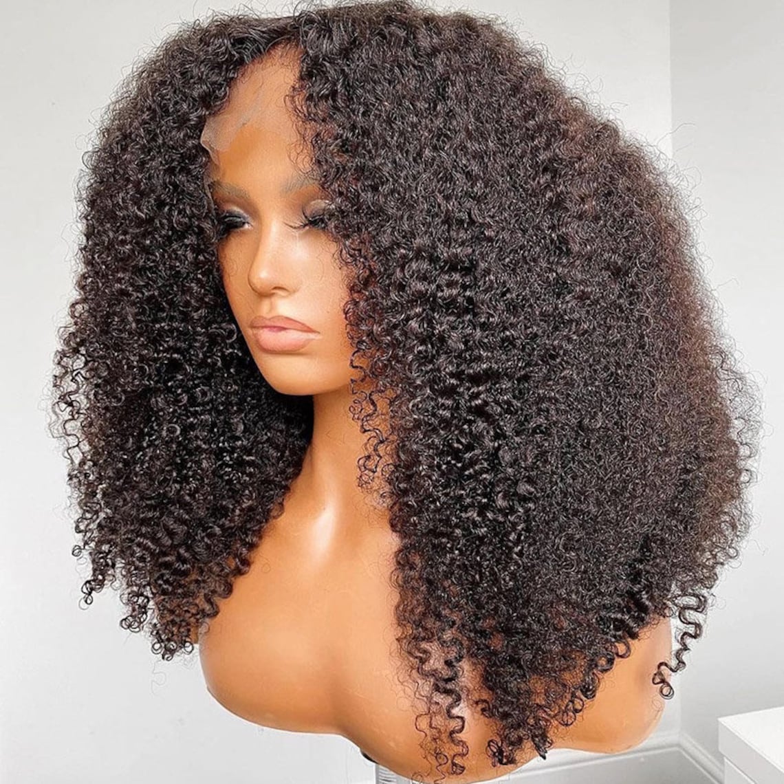 Natural 4c curly hair Transparent lace front wig 13x4 lace Etsy