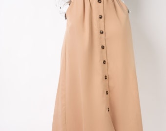 long khaki skirts etsy