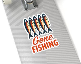 Fishing Sticker, Coolers Decal for Dads, Outdoors Gift, Gone Fishing Magnet, Father&#39;s Day Present, Fisherman Decor