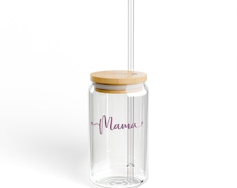 Personalized Manna Sipper Glass, 16oz - Perfect Gift for Moms, Eco-Friendly Water Bottle, Stylish Drinkware for Home, Budget-Friendly Baby