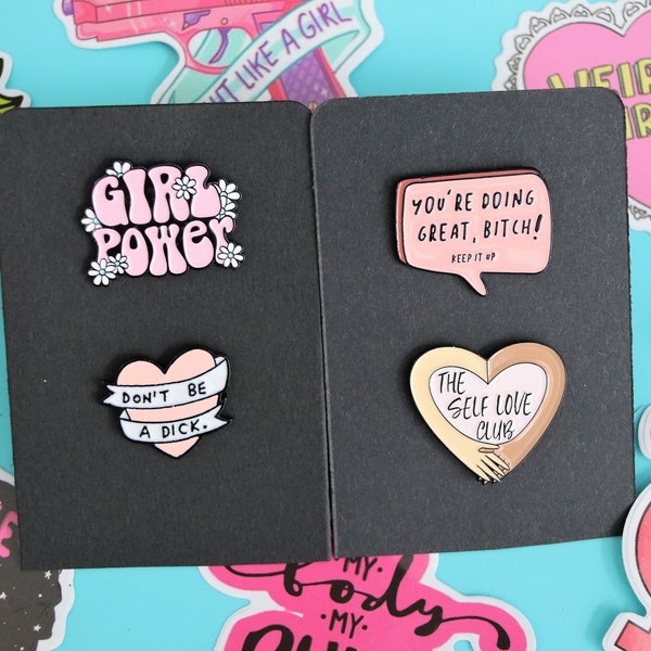 Feminist enamel pin, girl power pin, feminist brooch, self-love pin, feminist merch, bitch pin, feminist fun pin, women empowerment pin
