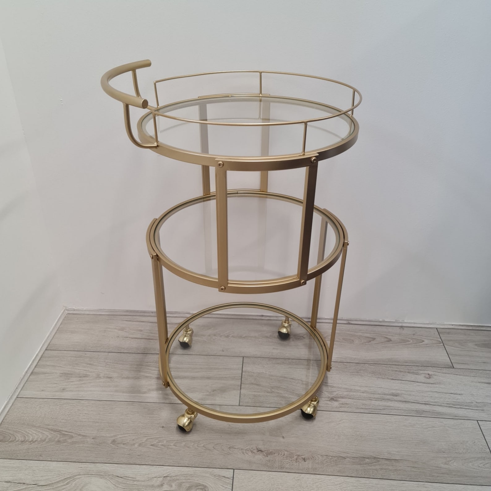 Round Gold 3 tier Drinks Trolley Bar Cart entainment Etsy