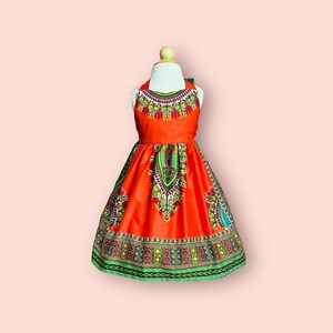 Orange Dashiki Halter Dress