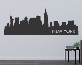NEW YORK CITY NYC SKYLINE Mural Vinyl Wall Art Decal Sticky Sticker Home 70"