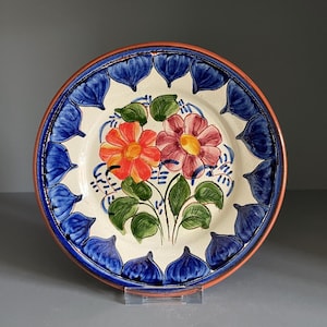 SP Corval Portuguese Pottery Plate, Traditional Floral  Alentejo Pottery (7 1/8")