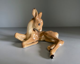 Bayerische Porzellan-Hirschfigur Form 257, hergestellt von der Porzellanfabrik Julius Griesbach im Werk Cortendorf, Bayern um 1950-1970 - 10 cm