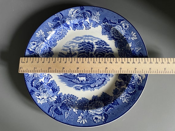【Enoch Wood's】 プレート Vintage England Wood Sons Enoch Woods blue & white Salad