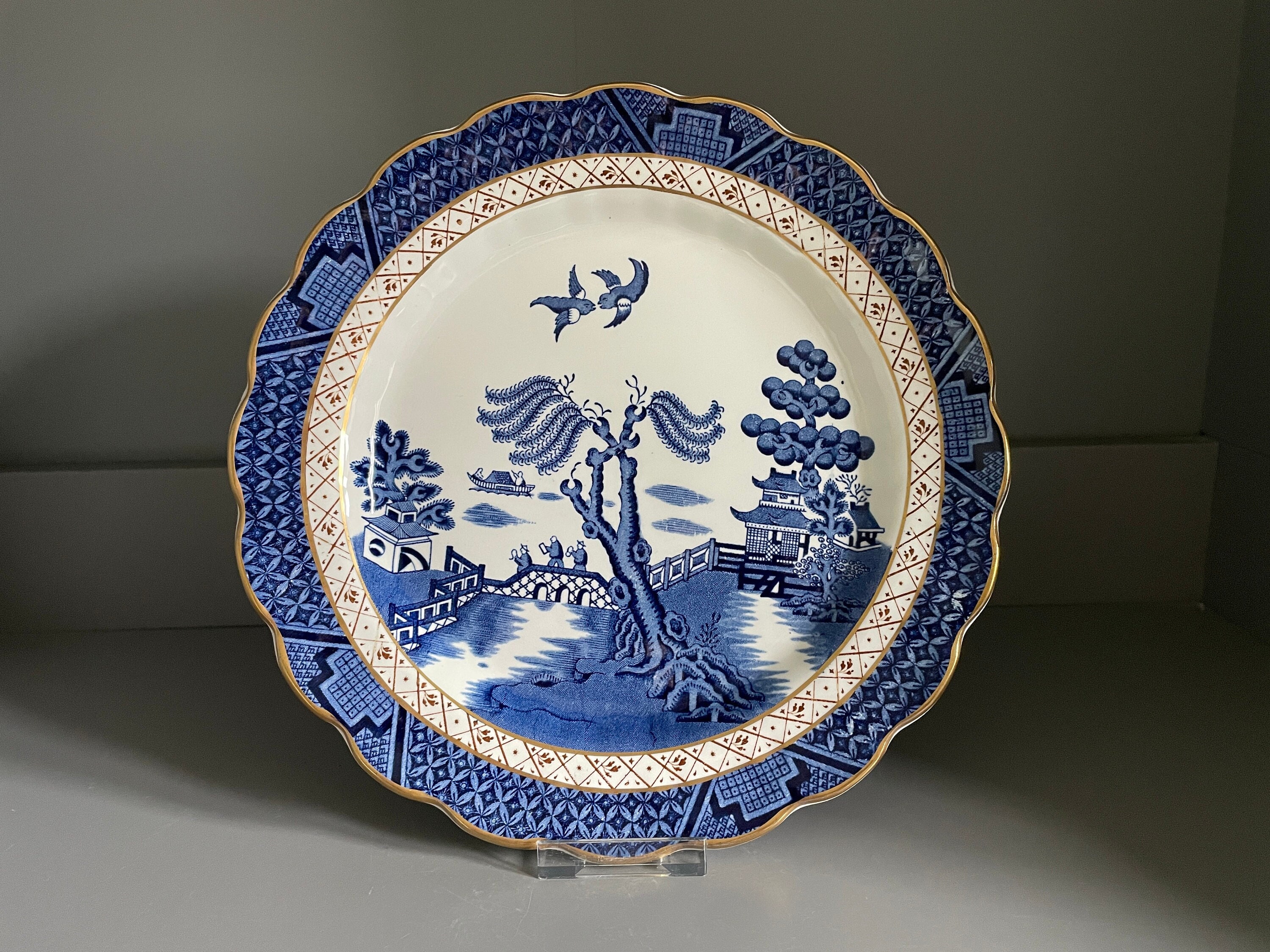 Booths Real Old Willow Large Dinner Pattern A8025, Blue