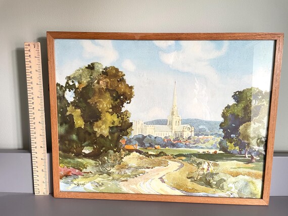 ヴィンテージ額入りチチェスター大聖堂プリント – ウィリアム