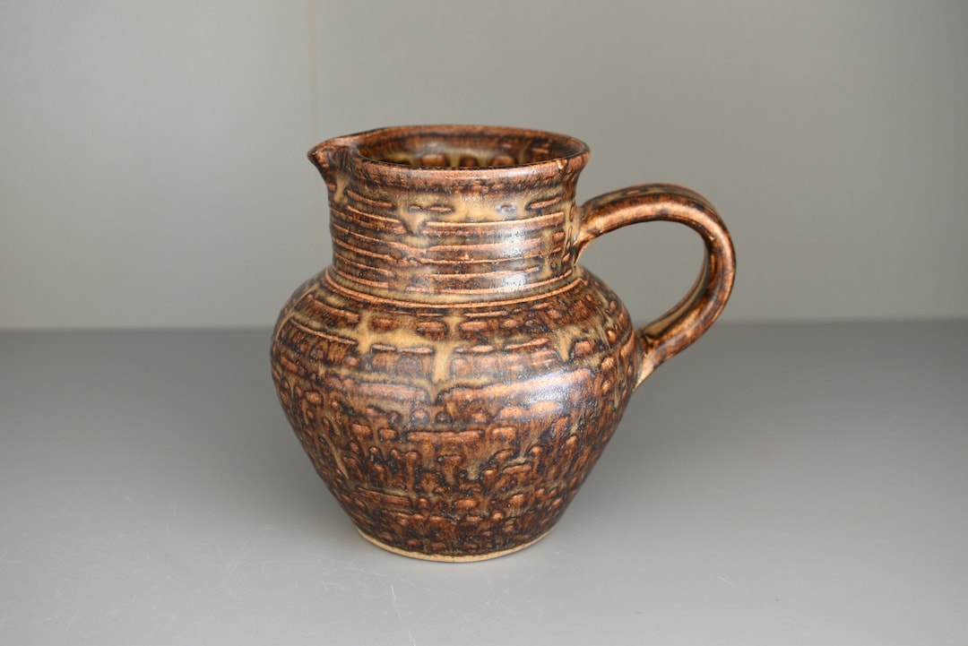Brown Prinknash Pottery Stoneware Jug Hand Thrown Vintage Etsy