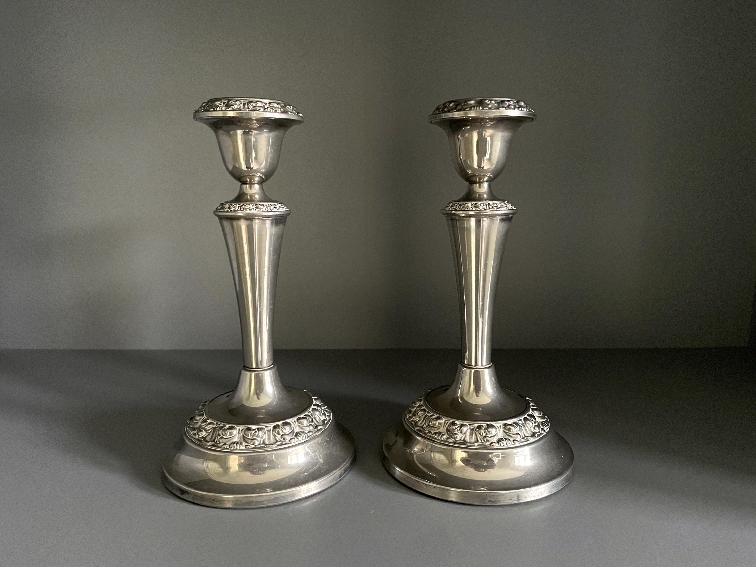 BOUGEOIR ART DECO Metal Argente Gallia EUR 49,00