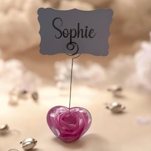 Roze set kaarthouders 3D roos - bruiloft, bruids en babyshower, verjaardag, foto- en naamkaarthouder Keepsake