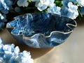 Large Bowl Blue geode design, Decorative bowl, serving bowl, snack bowl, handmade bowl, home living,  Home decor, party gift.
