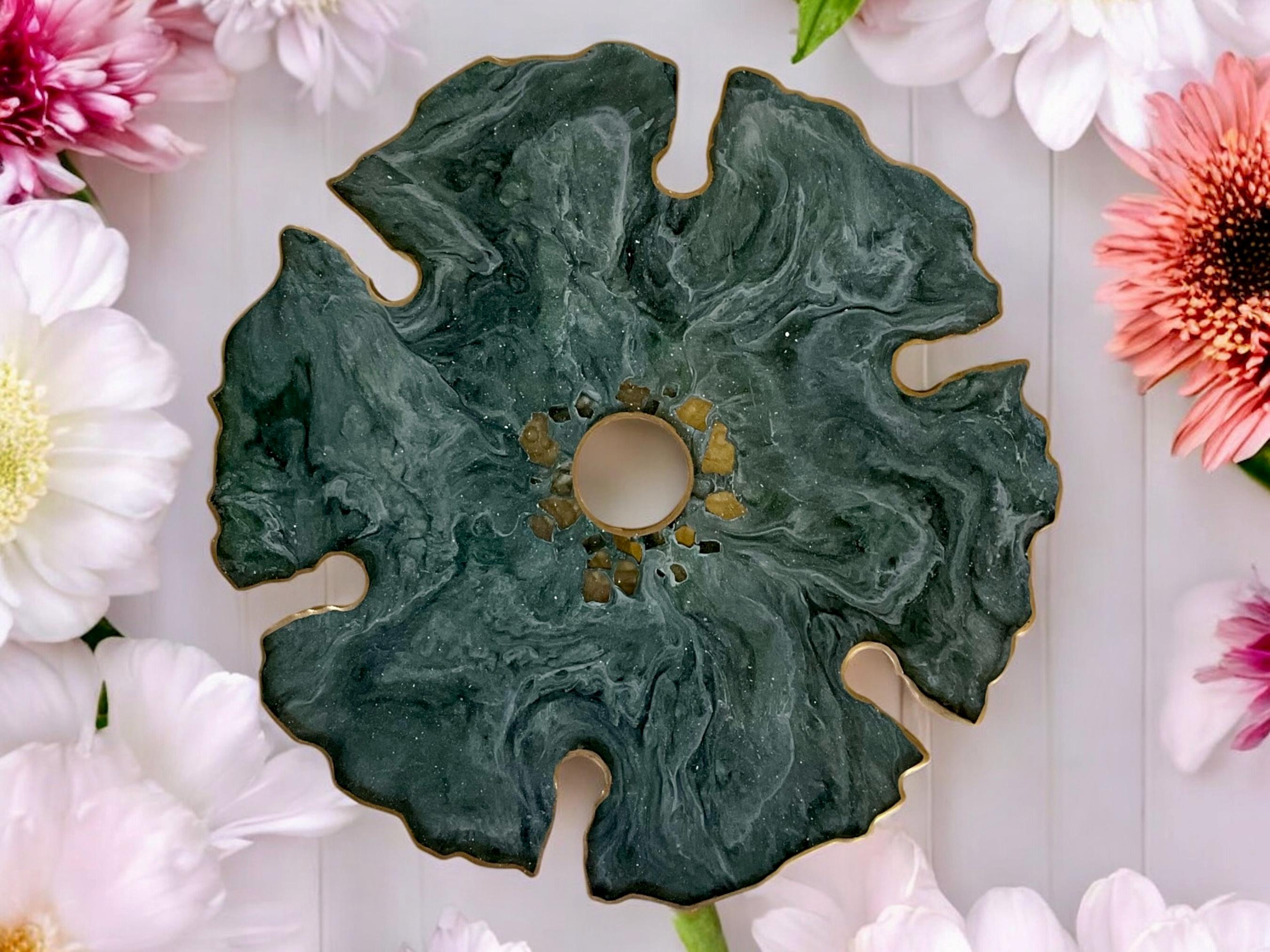 Grün 6 Weinglashalter, handgemacht mit Epoxidharz, Geode inspiriertes Design, Weinzubehör, Geschenk für Weinliebhaber, Einweihungsgeschenk