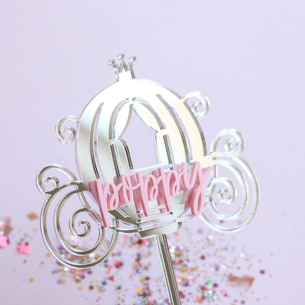 Acrylic Carriage Cake Topper