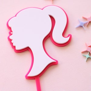 Doll Silhouette Acrylic Cake Topper or Cake Charm