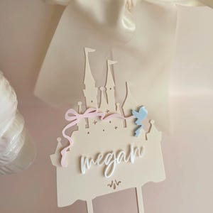Original Floral Dust Midnight Acrylic Castle Cake Topper