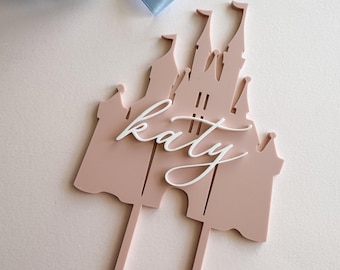 Personalized Acrylic Castle Cake Topper