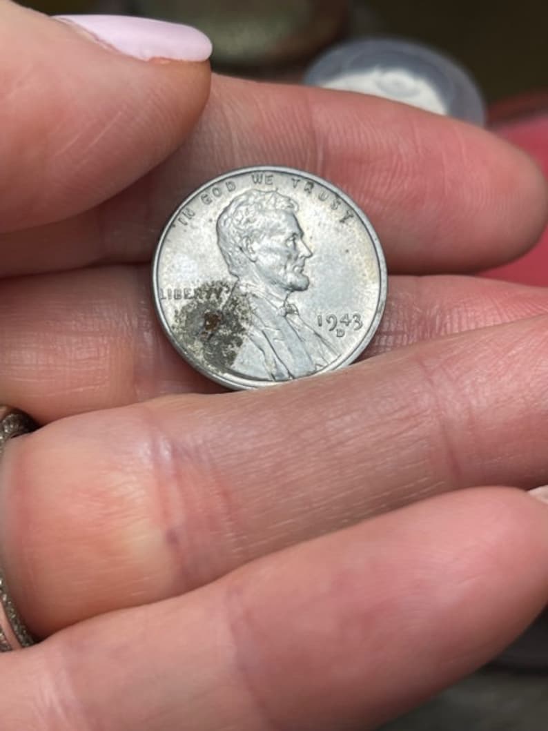 Rare 1943 Steel Wheat Penny W Steel Showing Through Etsy