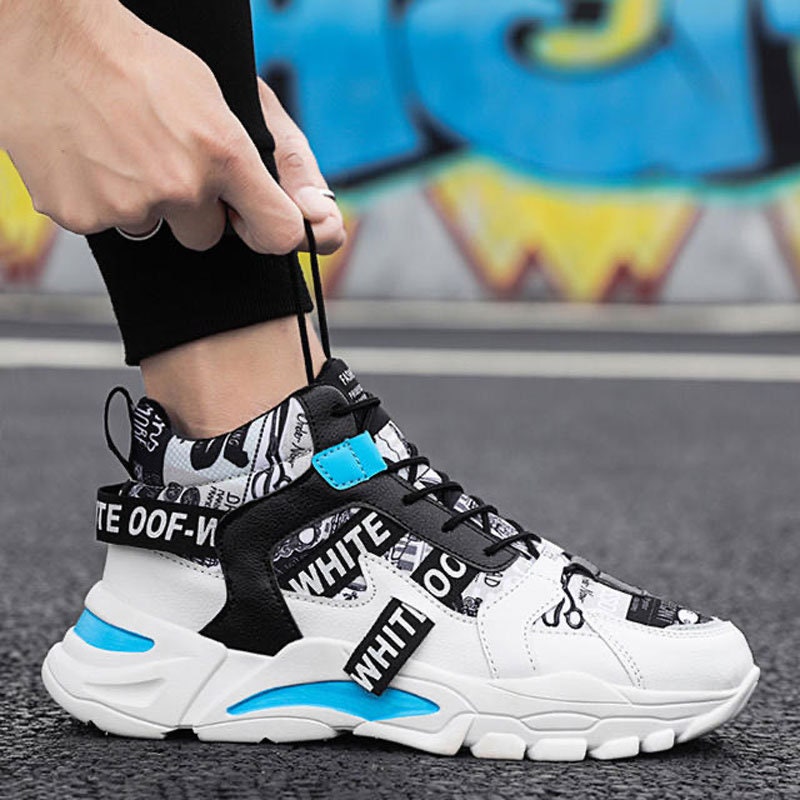 Mens High Top Streetwear Sneakers Chunky Sneakers Etsy